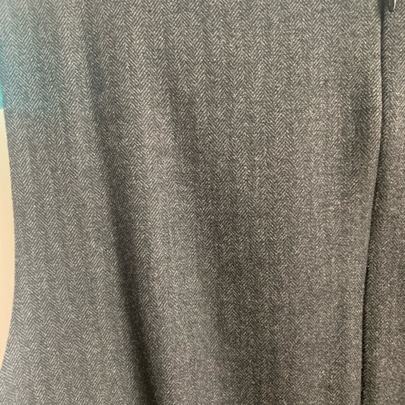 ZARA Basic Gray Herringbone Peplum Midi Dress Size XS - Picture 3 of 5